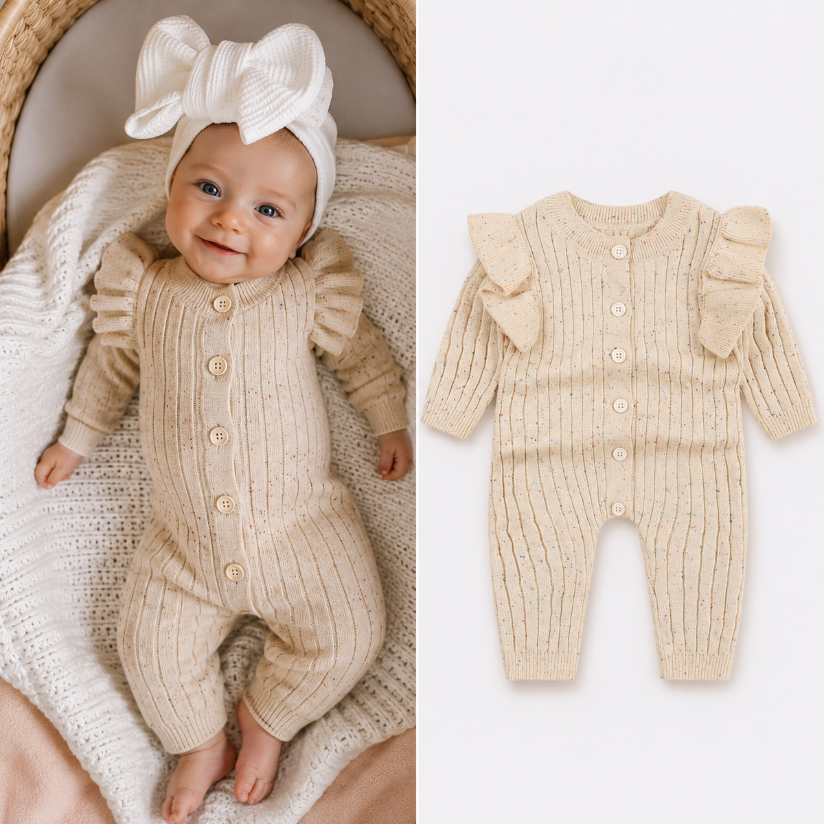Flecked Baby All-in-One